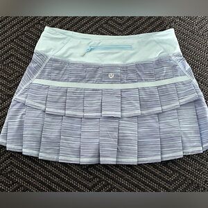 Lululemon Pace Setter Skirt • Pow Stripe Lilac Beach Glass Sz 4 • Rare